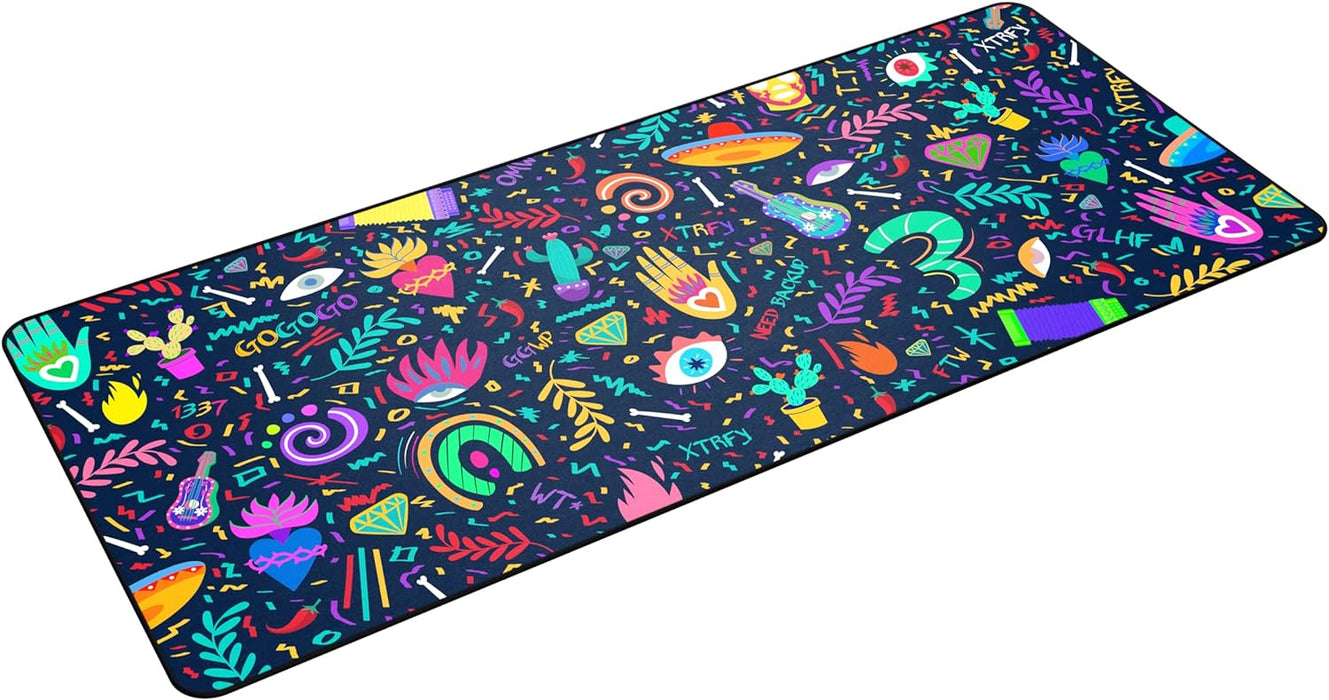 Xtrfy GP5, XL Fabric Gaming Mouse Pad (920 x 400 x 3 mm), Smooth Speed Pad for Precision, Stitched Edges, Non-Slip Underside Machine-Washable, Fiesta Edition