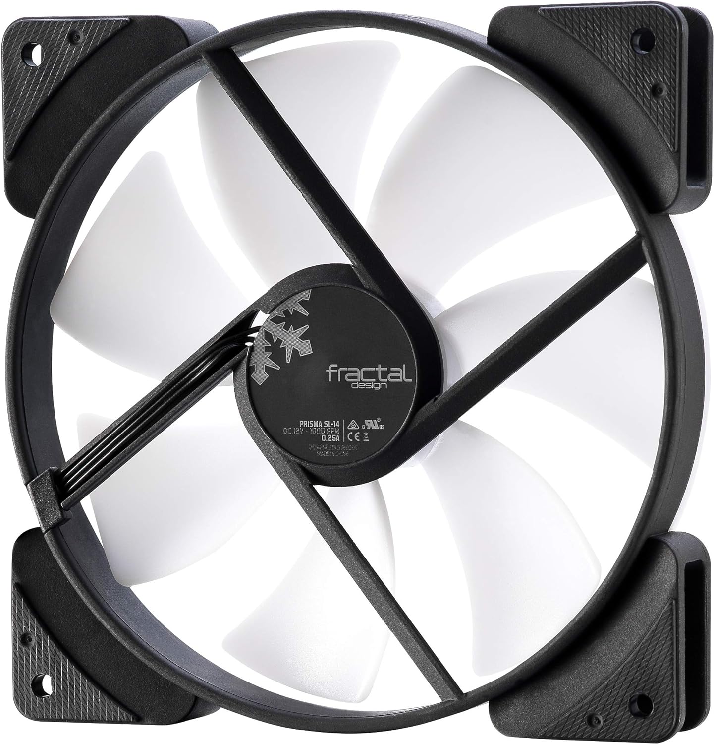 Fractal Design Prisma SL-14-140mm Silent Computer Fan - Six Green vibrantly Coloured LEDs - Optimized for Silent Computing - LLS-Bearings - TripWire Technology - Green (Single) Green 140mm
