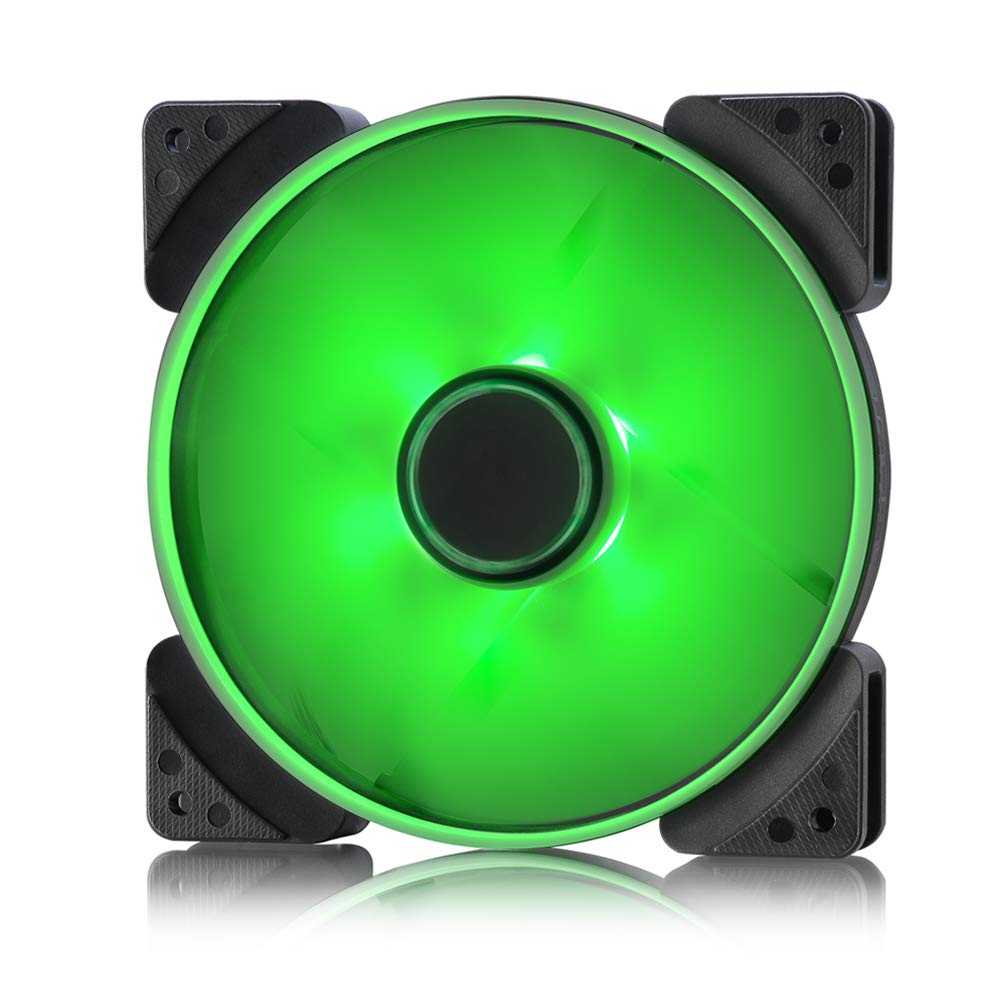 Fractal Design Prisma SL-14-140mm Silent Computer Fan - Six Green vibrantly Coloured LEDs - Optimized for Silent Computing - LLS-Bearings - TripWire Technology - Green (Single) Green 140mm