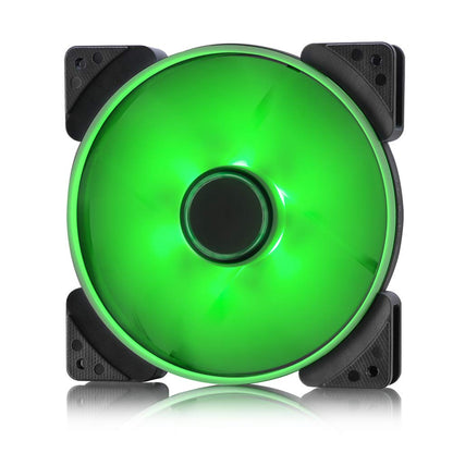 Fractal Design Prisma SL-14-140mm Silent Computer Fan - Six Green vibrantly Coloured LEDs - Optimized for Silent Computing - LLS-Bearings - TripWire Technology - Green (Single) Green 140mm