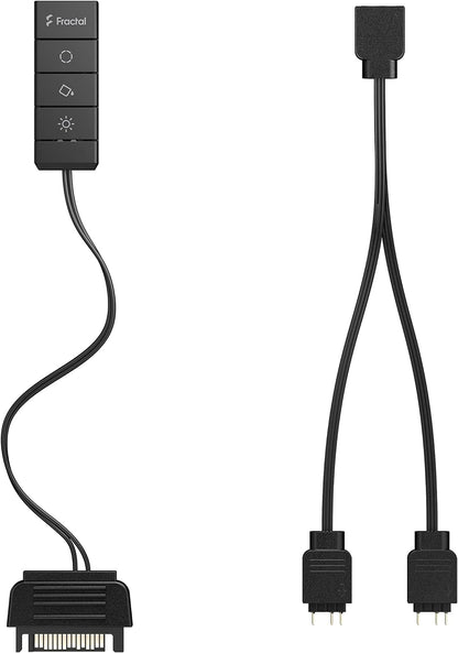 Fractal Design Adjust 2 Manual ARGB Controller for All Standard 5V ARGB LED Fans Strips and Devices Chaining Y-Cable Adapter Included, FD-A-ADJ2-001