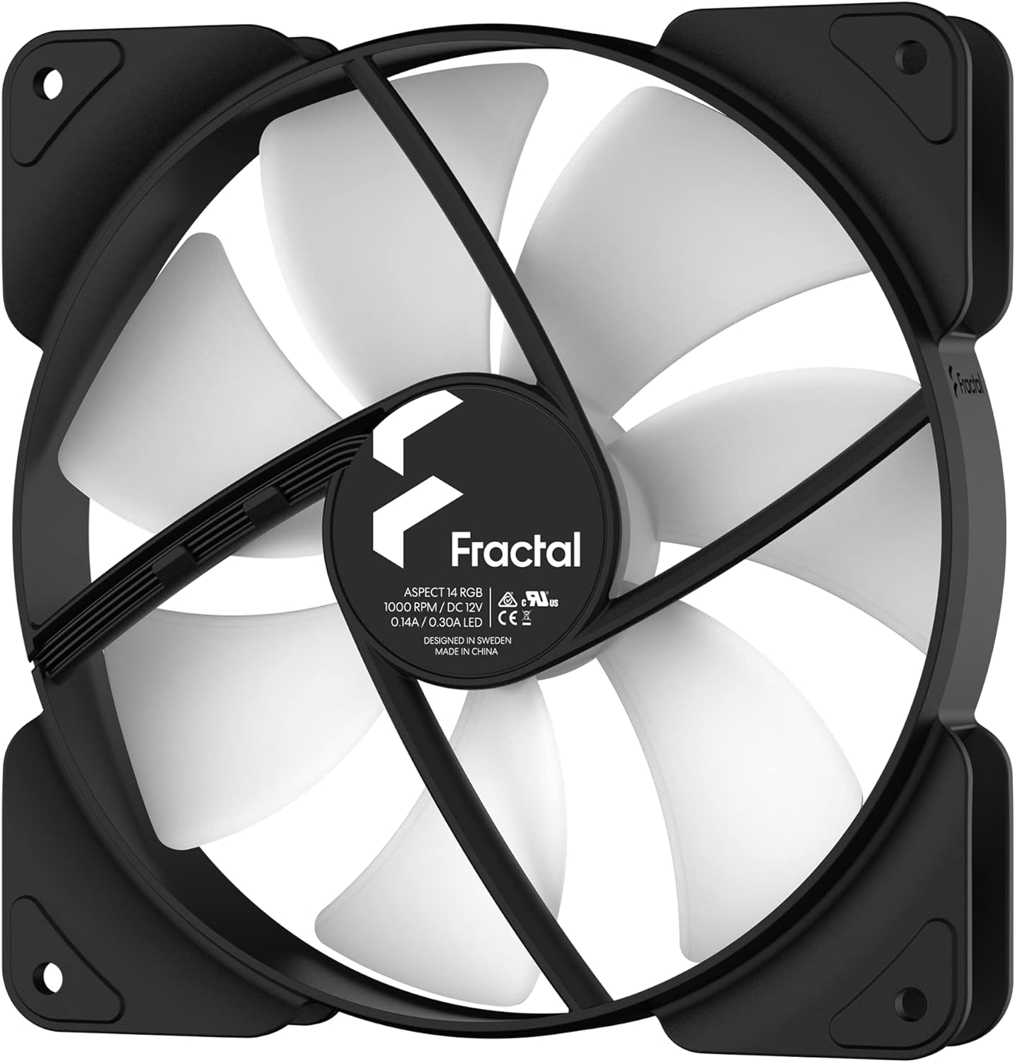 Fractal Design Aspect 14 RGB 140 mm 1000 RPM Black Frame Computer Fan
