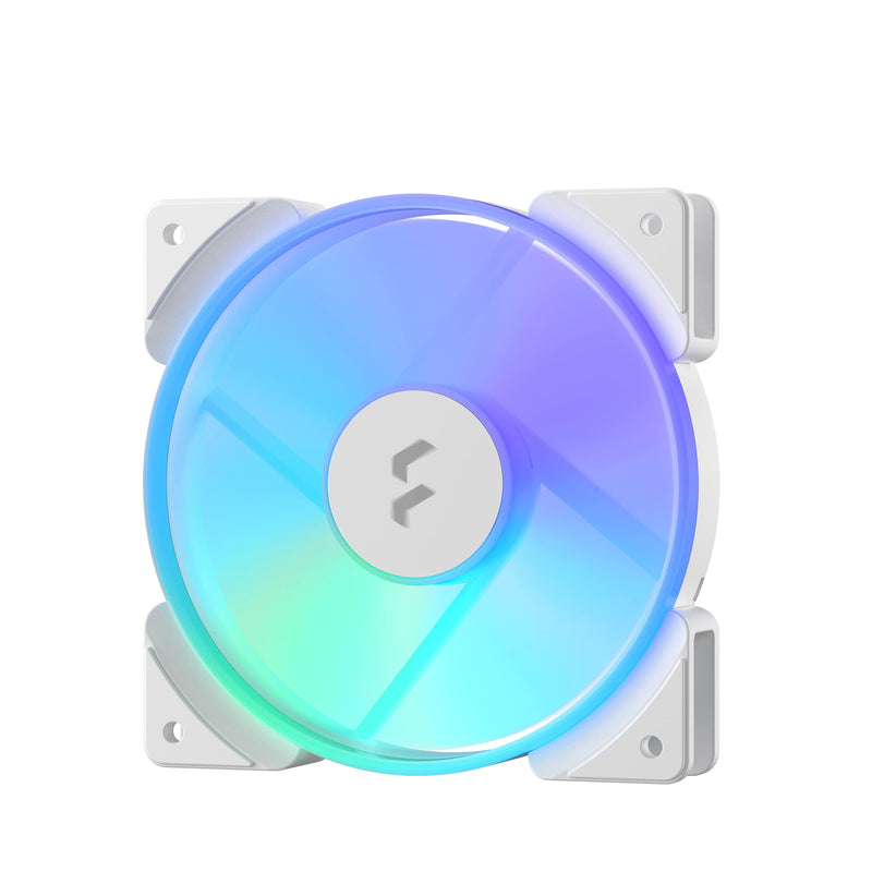 Fractal Design Prisma AL-12 White – 120mm Computer Fan - PWM Control - Six addressable RGB LEDs - ARGB - LLS Bearings - TripWire Technology - RGB (1-pack)