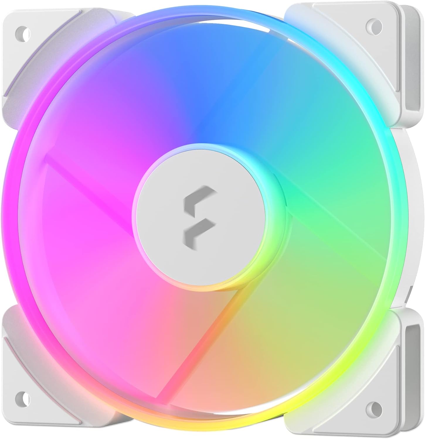 Fractal Design Prisma AL-12 White – 120mm Computer Fan - PWM Control - Six addressable RGB LEDs - ARGB - LLS Bearings - TripWire Technology - RGB (1-pack)