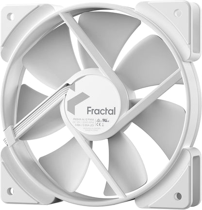 Fractal Design Prisma AL-12 White – 120mm Computer Fan - PWM Control - Six addressable RGB LEDs - ARGB - LLS Bearings - TripWire Technology - RGB (1-pack)