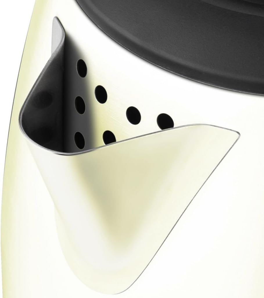 Emerio Wasserkocher aus Edelstahl, 1.0L Volumen, 2000 Watt, 360° Basis, Edelstahl Beige