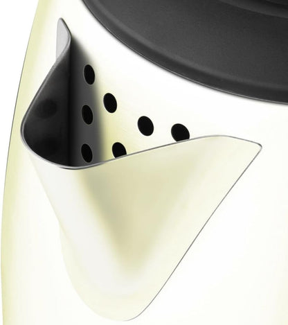 Emerio Wasserkocher aus Edelstahl, 1.0L Volumen, 2000 Watt, 360° Basis, Edelstahl Beige