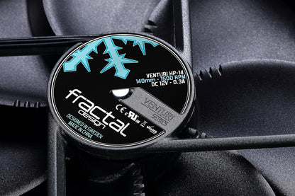 Fractal Design Venturi HP-14 PWM Computer case Fan - Computer Kühlkomponenten (Computergehäuse, Ventilator, Schwarz, Grau) Black HP 140mm