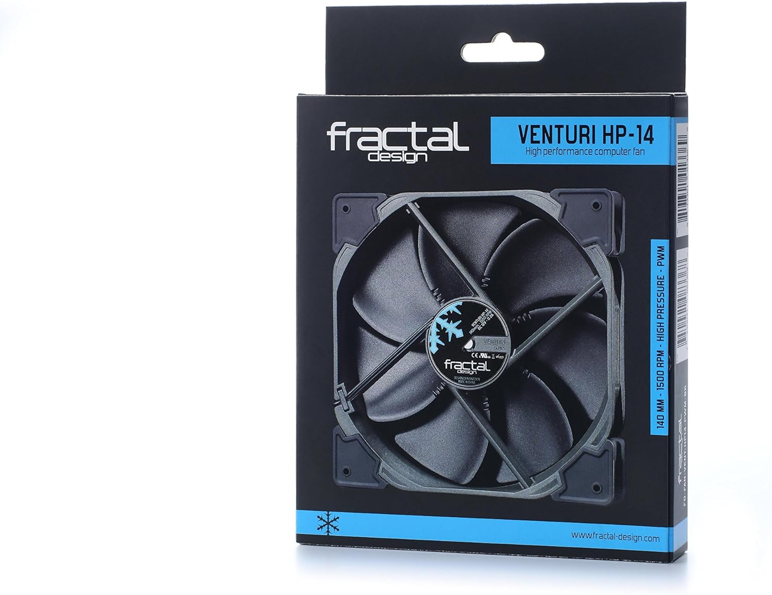 Fractal Design Venturi HP-14 PWM Computer case Fan - Computer Kühlkomponenten (Computergehäuse, Ventilator, Schwarz, Grau) Black HP 140mm