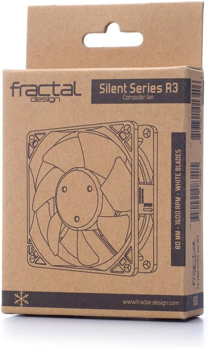 Fractal Design Silent Series R3 80mm FD-FAN-SSR3-80-WT White 80mm Single