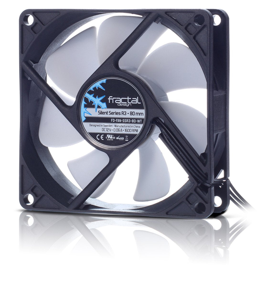 Fractal Design Silent Series R3 80mm FD-FAN-SSR3-80-WT White 80mm Single