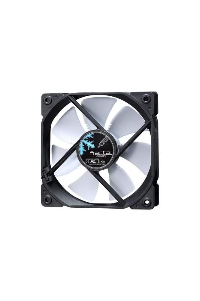 Fractal Design Dynamic X2 GP-12 Computer Fan - Silent Fan - High Airflow – 120x120x25 mm – 1200RPM – FDB-Bearings – Trip Wire - Aerodynamically shaped struts – 12v - Black/White (Single