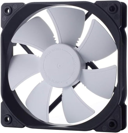 Fractal Design Dynamic X2 GP-12 Computer Fan - Silent Fan - High Airflow – 120x120x25 mm – 1200RPM – FDB-Bearings – Trip Wire - Aerodynamically shaped struts – 12v - Black/White (Single