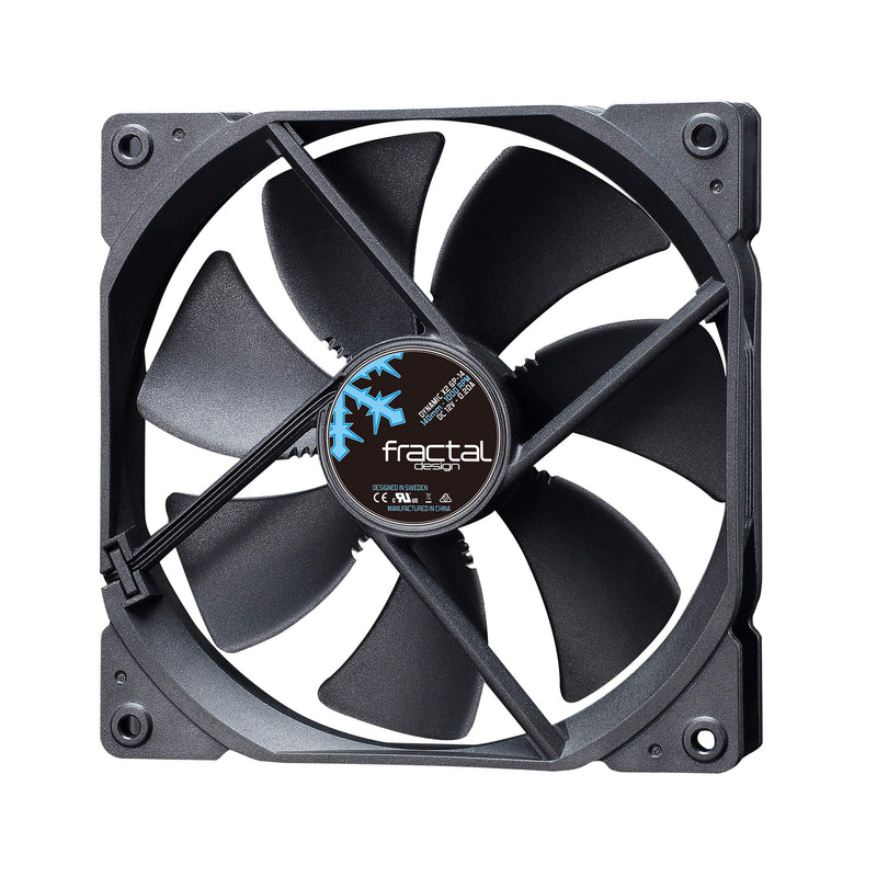 Fractal Design Dynamic X2 GP-14 Computer Fan - Silent Fan - High Airflow – 140x140x25 mm – 1000RPM – FDB-Bearings – Trip Wire - Aerodynamically shaped struts – 12v - Black Edition (Single) Black 140mm