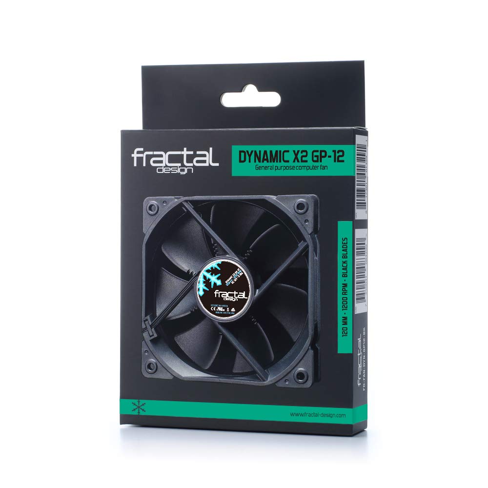 Fractal Design Dynamic X2 GP-14 Computer Fan - Silent Fan - High Airflow – 140x140x25 mm – 1000RPM – FDB-Bearings – Trip Wire - Aerodynamically shaped struts – 12v - Black Edition (Single) Black 140mm