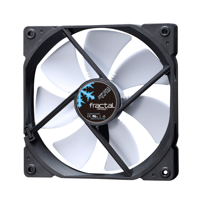 Fractal Design Dynamic X2 GP-14 Computer Fan - Silent Fan - High Airflow – 140x140x25 mm – 1000RPM – FDB-Bearings – Trip Wire - Aerodynamically shaped struts – 12v - Black/White (Single