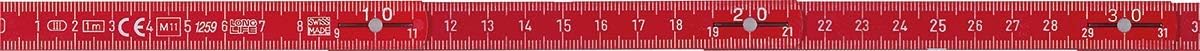 Rieffel Zollstock Kunststoff Swiss Made 1m Rot