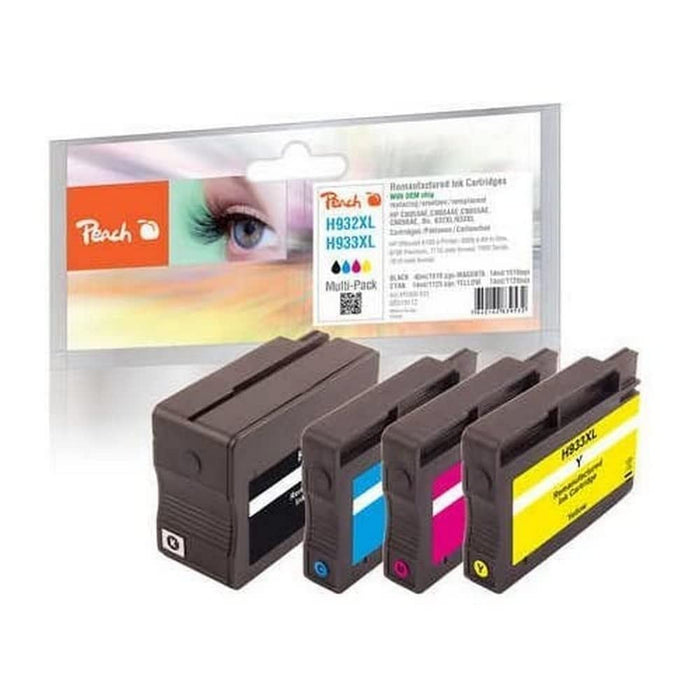 Peach Combi Pack with chip, compatible with HP No. 932XL, No. 933XL cyan, gelb, magenta, schwarz