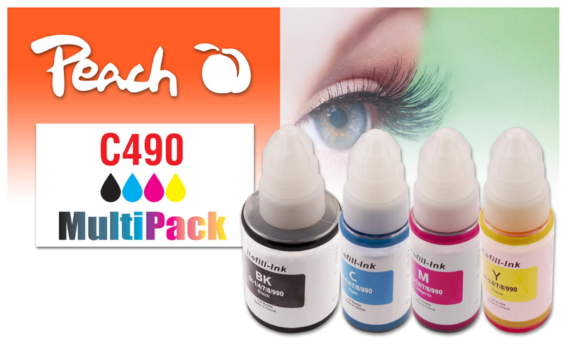 Peach Patrone Canon CISS GI-490 MultiPack remanufa