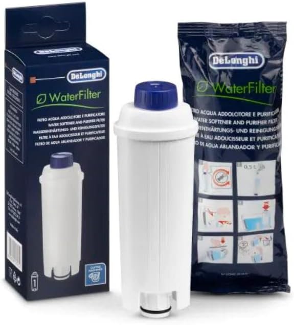 De’Longhi Pflegeset DLSC322 - Original EcoDecalk Entkalker und Wasserfilter für Kaffeevollautomaten mit Wasserfilter, Set 200ml Universal Kalklöser für 2 Entkalkungsvorgänge und 2 Wasserfilter