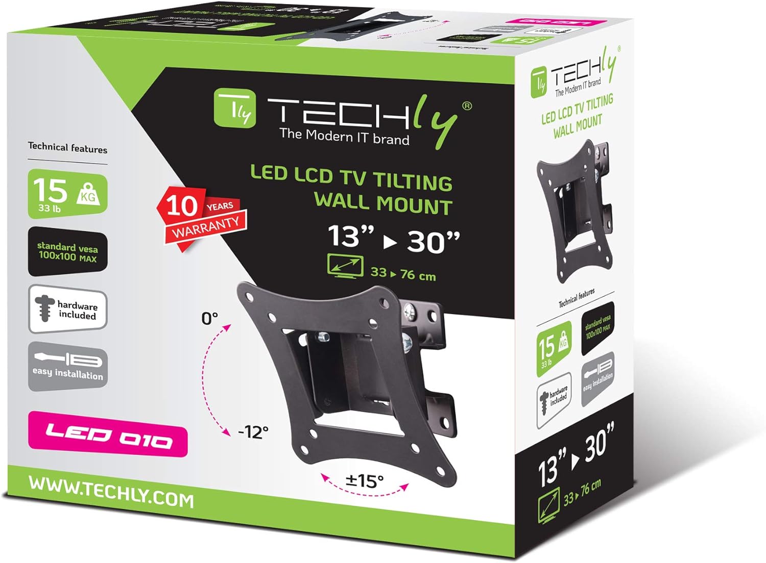 Techly Wandhalterung neigbar fur LCD/LED TV 13-30
