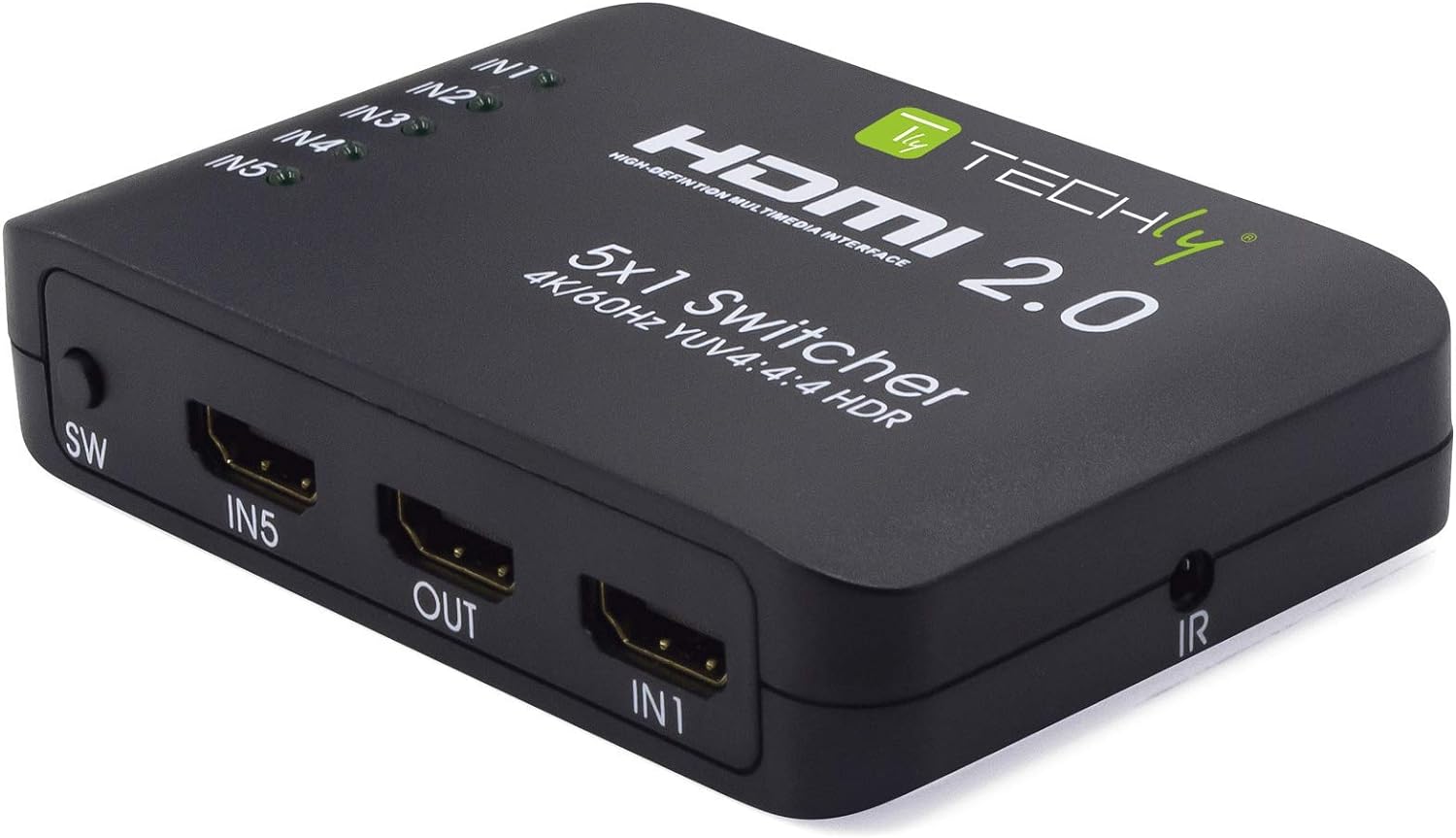 Cavetteria Audio/Video Techly Switch HDMI 2.0 5 Vie 4K @ 60Hz YUV4:4:4 HDR