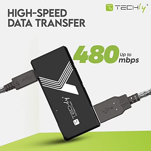 Techly 4-Port Mini Hub USB 2.0 Black Mini Hub 4p. USB2.0 Schwarz