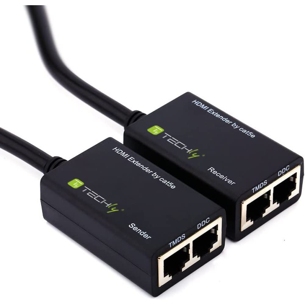Techly IDATA ext-e30d Video-Splitter – Video-Splitter (HDMI, 1920 x 1080 (HD 1080), 1920 x 1080 Pixel, CAT5e, CAT6, 0 – 70 °C,-10 – 80 °C)