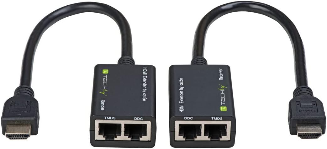 Techly IDATA ext-e30d Video-Splitter – Video-Splitter (HDMI, 1920 x 1080 (HD 1080), 1920 x 1080 Pixel, CAT5e, CAT6, 0 – 70 °C,-10 – 80 °C)
