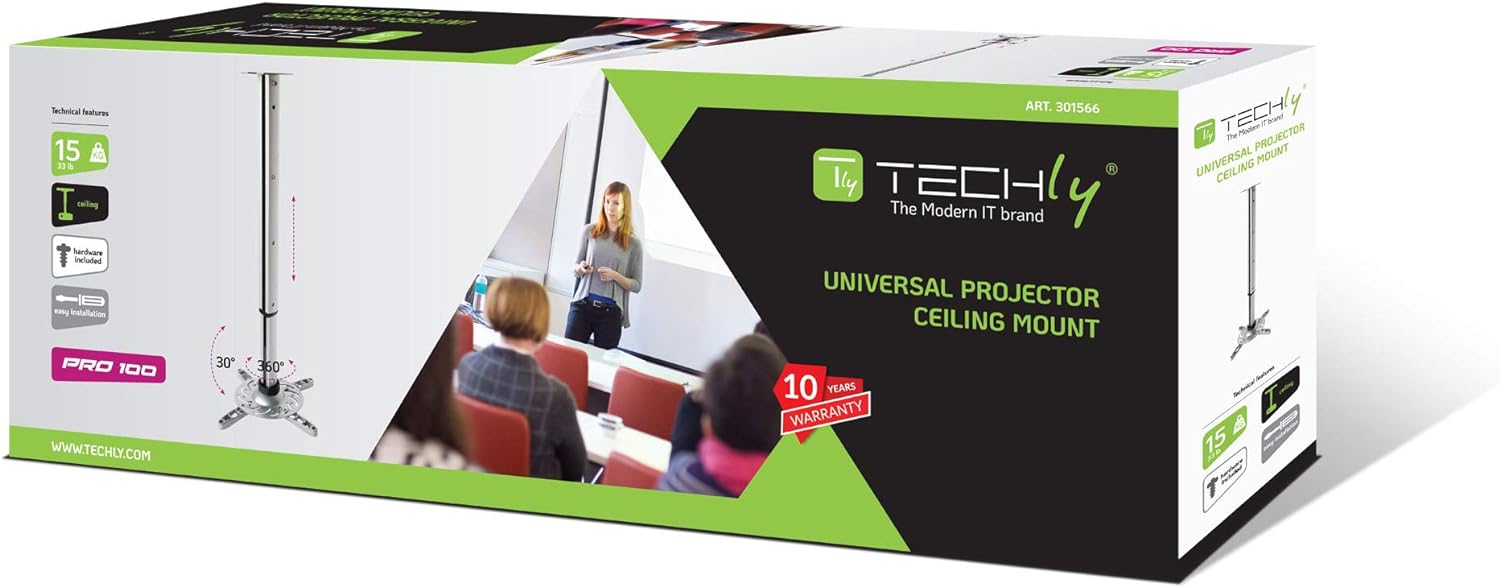 Techly Universal Deckenhalterung f.Beamer,ausziehb