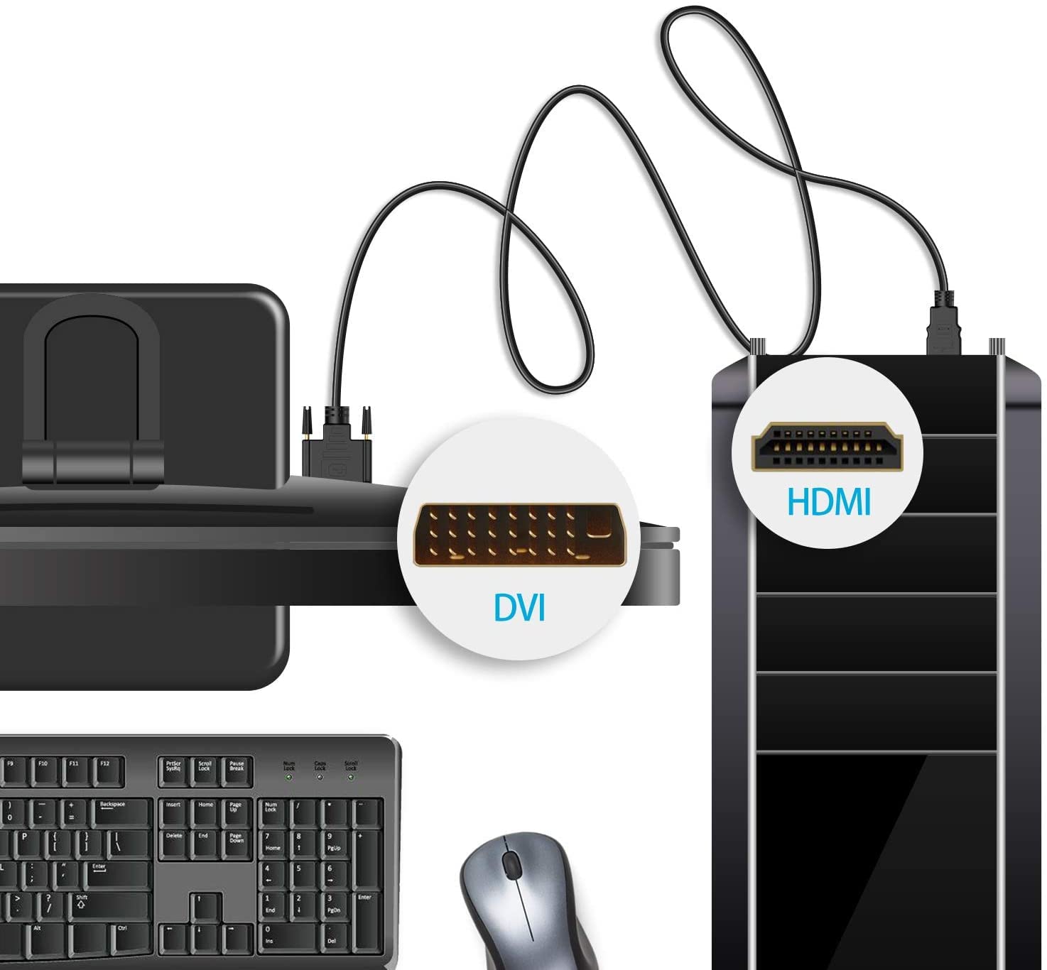 Techly HDMI zu DVI-D Kabel 10m schwarz