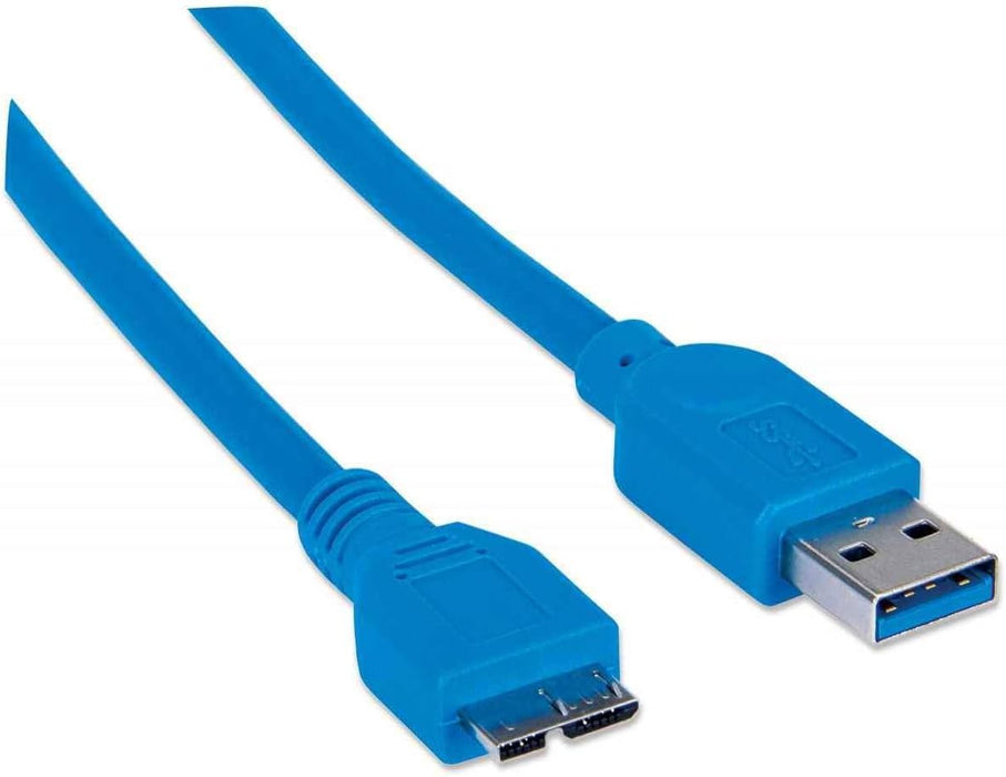 Manhattan 325417 SuperSpeed USB 3.0 Anschlusskabel (A-Stecker auf Micro-B-Stecker) 1 m blau 1m