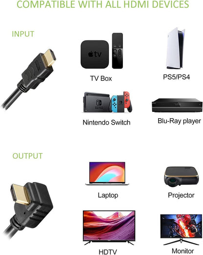 Techly HDMI Kabel High Speed mit Ethernet gewinkel