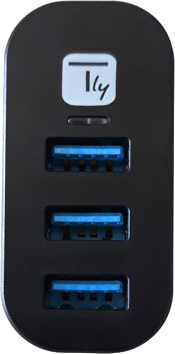 TECHLY 361766 Mini 3-Port Rotary Hub USB 3.0 Black