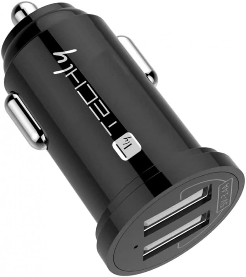 Techly Autoladegerat 2p USB A 5V/2.4A schwarz