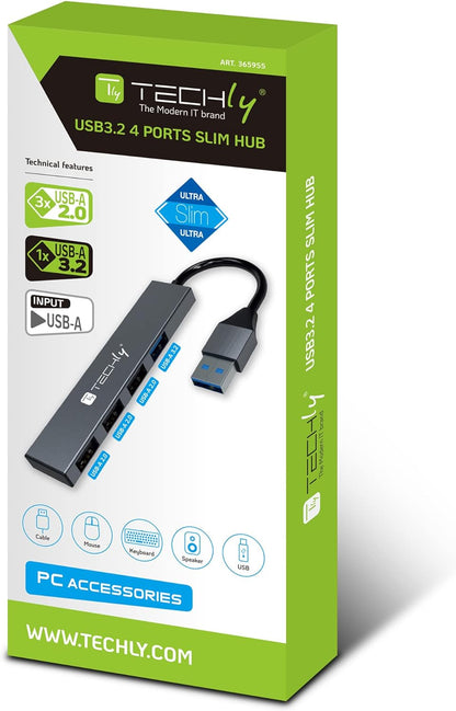 Techly Hub USB 4 p.-1p.USB3.2 3p.USB2.0