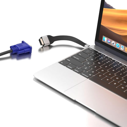 TECHLY 367959 Short Flat Cable USB-C™ Male to VGA Female FPC 12 cm Black