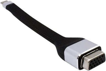 TECHLY 367959 Short Flat Cable USB-C™ Male to VGA Female FPC 12 cm Black