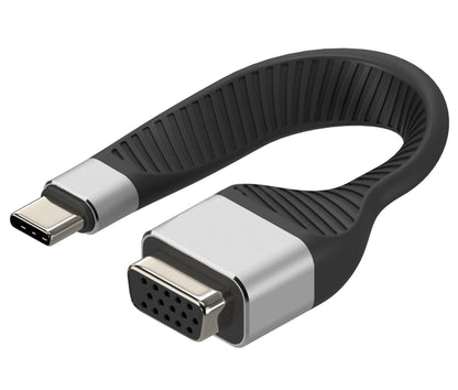 TECHLY 367959 Short Flat Cable USB-C™ Male to VGA Female FPC 12 cm Black
