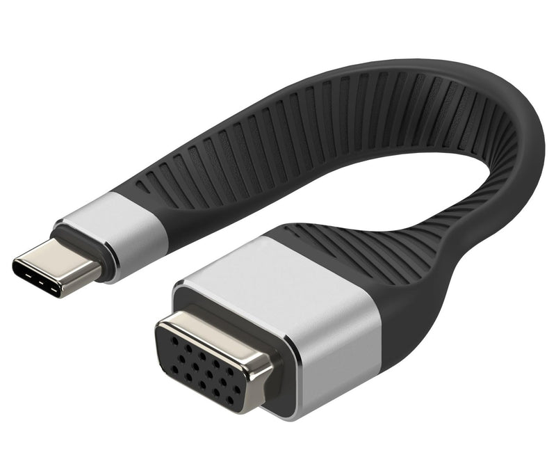 TECHLY 367959 Short Flat Cable USB-C™ Male to VGA Female FPC 12 cm Black