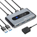 TECHLY 367980 USB 3.0 KVM Switch for 2 PC in 4 Out Silver