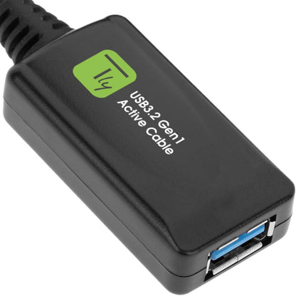 Techly 367997 Aktives USB3.2-Verlängerungskabel SuperSpeed + Signalverlängerung, 5 m, Schwarz