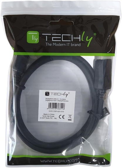Techly 368116 Audio/Videokabel DisplayPort 2.1 M/M 4K 1m Schwarz