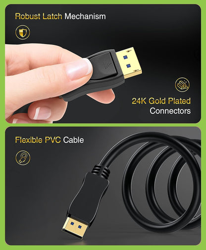 TECHLY 368130 Audio/Video Cable DisplayPort 2.1 M/M 4K 3 m Black