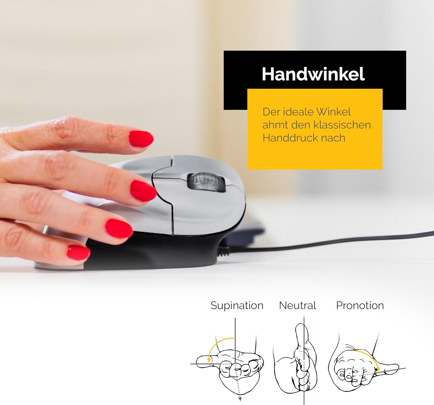 Bakker Elkhuizen BNEGMW GRIP Vertical mouse GripMouse 3 keys/scroll wheel/wireless