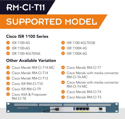Cisco Meraki Firewall Appliance Rack Mount - 1U Server Rack Shelf with Easy Access Front Cable Organizer, Properly Vented, Customised 19 Inch Rack - RM-CI-T11 by Rackmount.IT