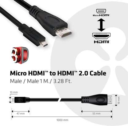 Club 3D Premium High Speed HDMI 2.0 black Black CAC-1351