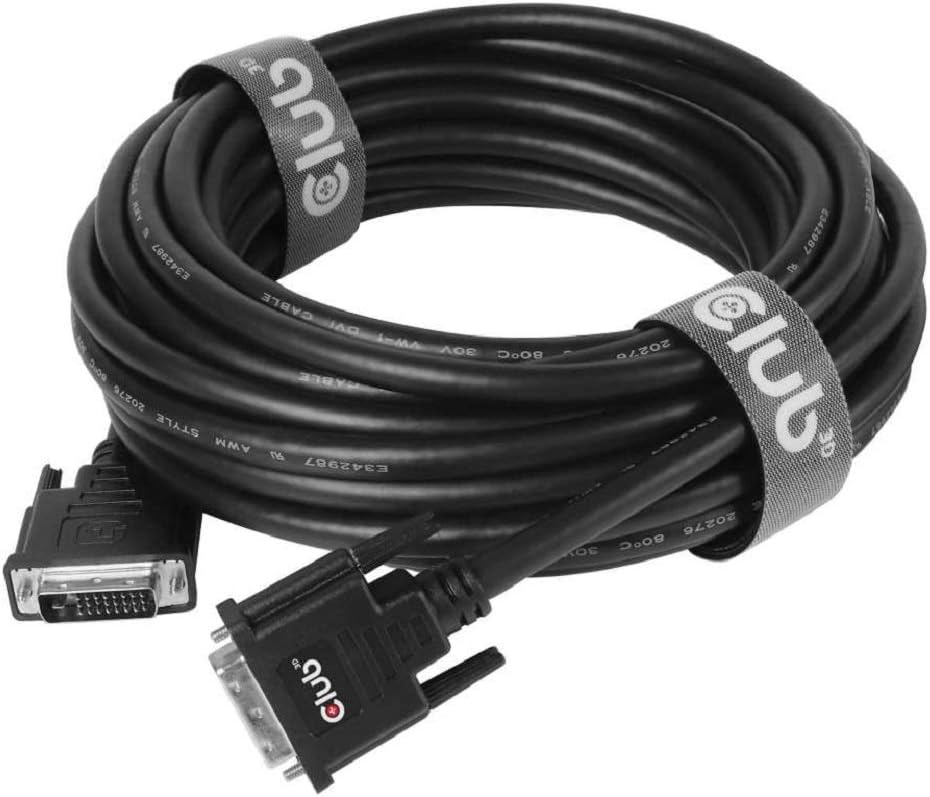Club3D DVI Cable Dual Link (24+1) Bi-Directional 10 m Male/Male