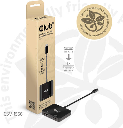 Club 3D USB Type-C 3.2 MST Hub to Dual HDMI™ 4K60Hz M/B, CSV-1556