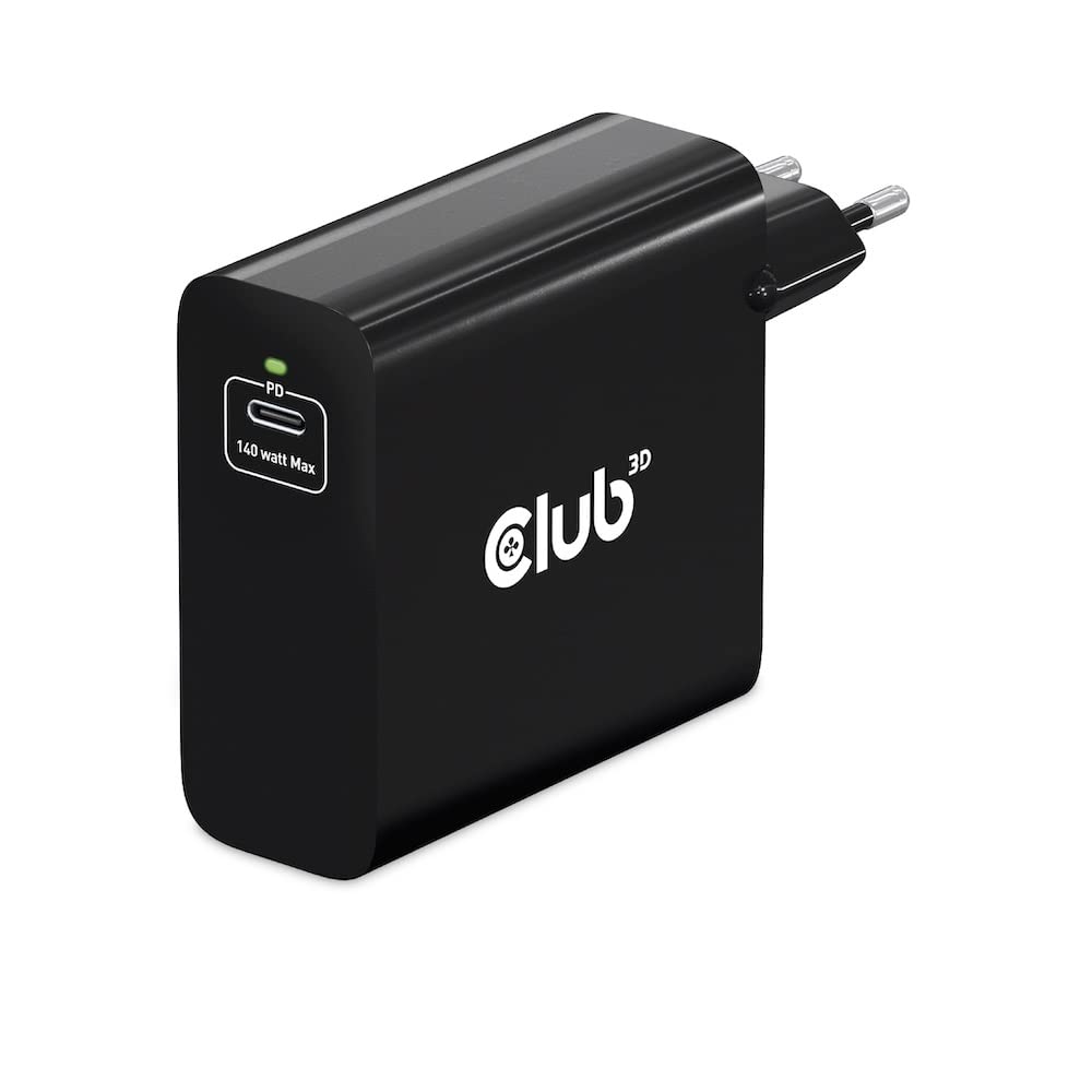 Club 3D Ladegerät 140 Watt GaN-Technologie, Einzelanschluss USB Typ-C, Power Delivery (PD) 3.1 Unter